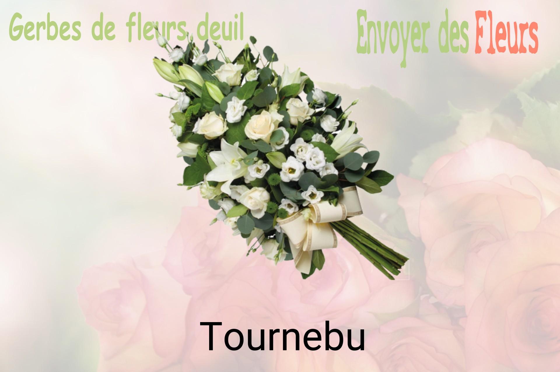 Gerbe de fleurs de deuil livrée à Tournebu